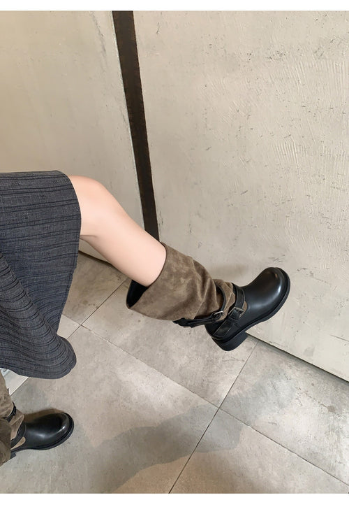 2026 Autumn/Winter Women's New Arrival: Retro-Style Outdoor Casual Mid-Calf Boots
